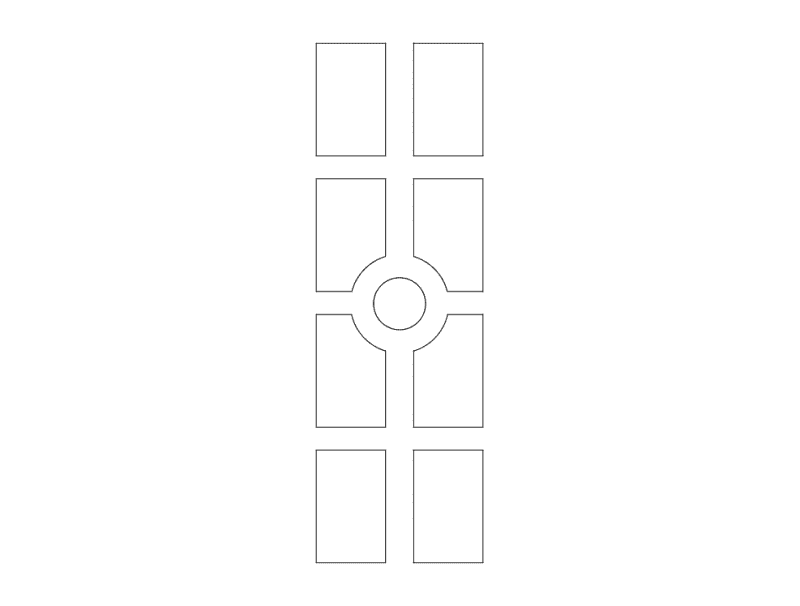 Minimalist Door Panel Laser Cut Vector Design DXF File
