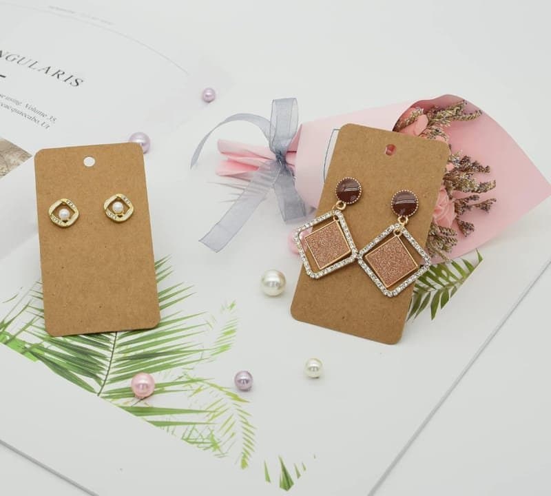 Minimalist Earring Display Card Laser Cut Template SVG File