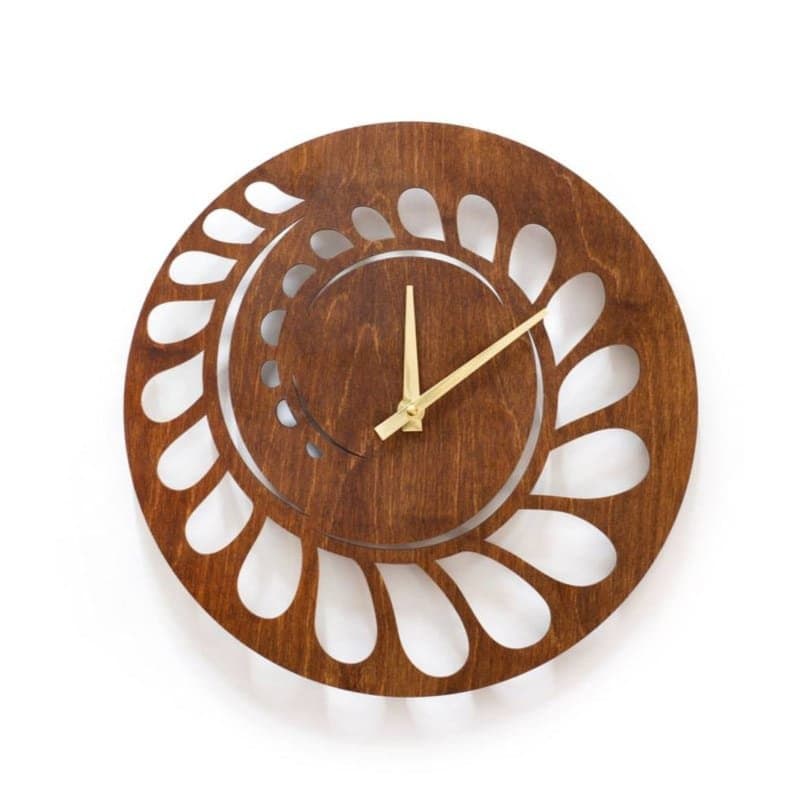 Minimalist Floral Wall Clock Laser Cut Vector File