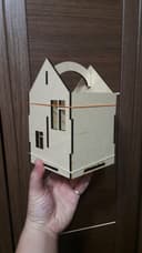Minimalist House-Shaped Desk Organizer Laser Cut Vector File