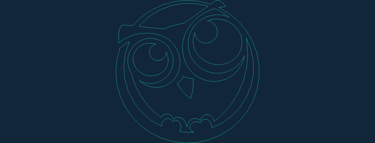 Minimalist Owl Head Vector Graphic for Laser Cutting DXF