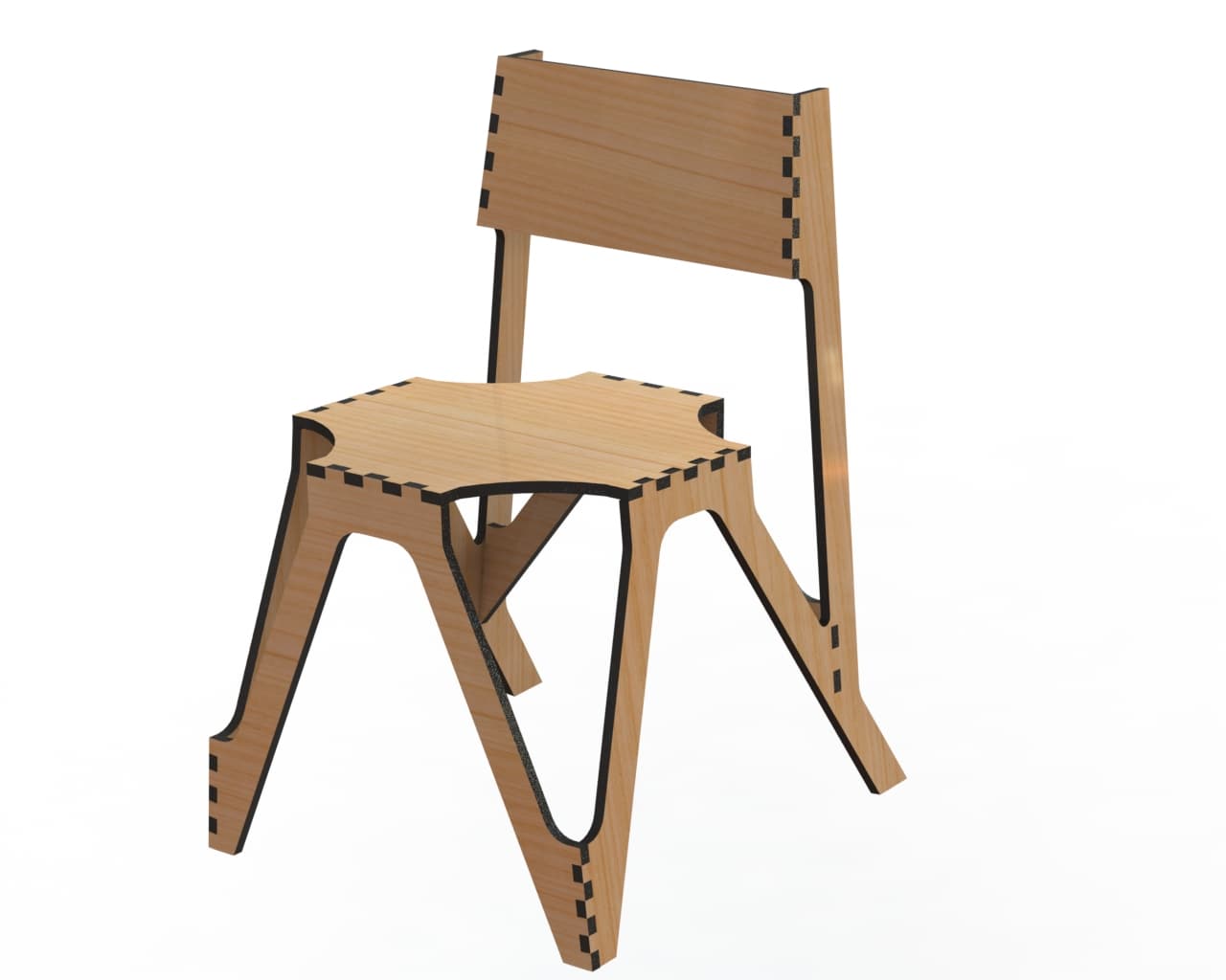 Minimalist Plywood Chair Laser Cut CNC Vector File