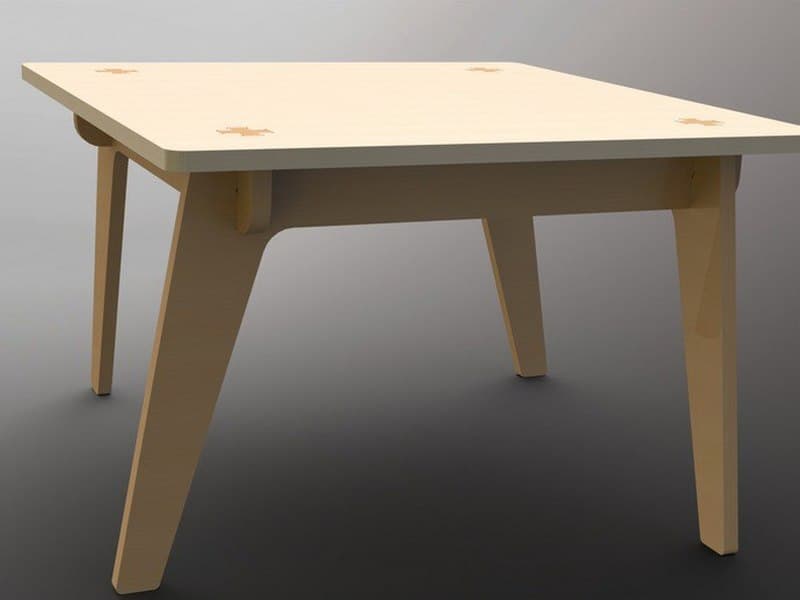 Minimalist Plywood Coffee Table Laser Cut Vector Design