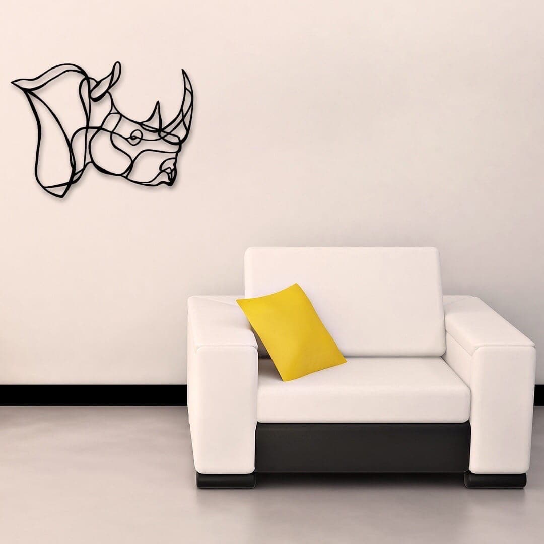 Minimalist Rhino Head Wall Art - Free Laser Cut Vector