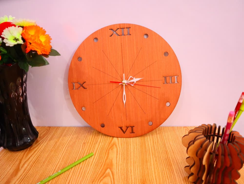 Minimalist Roman Numeral Wall Clock Vector Design DXF File