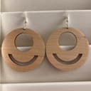 Minimalist Smiley Face Hoop Earrings Laser Cut Vector Design