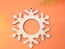 Minimalist Snowflake Christmas Ornament Laser Cut Vector