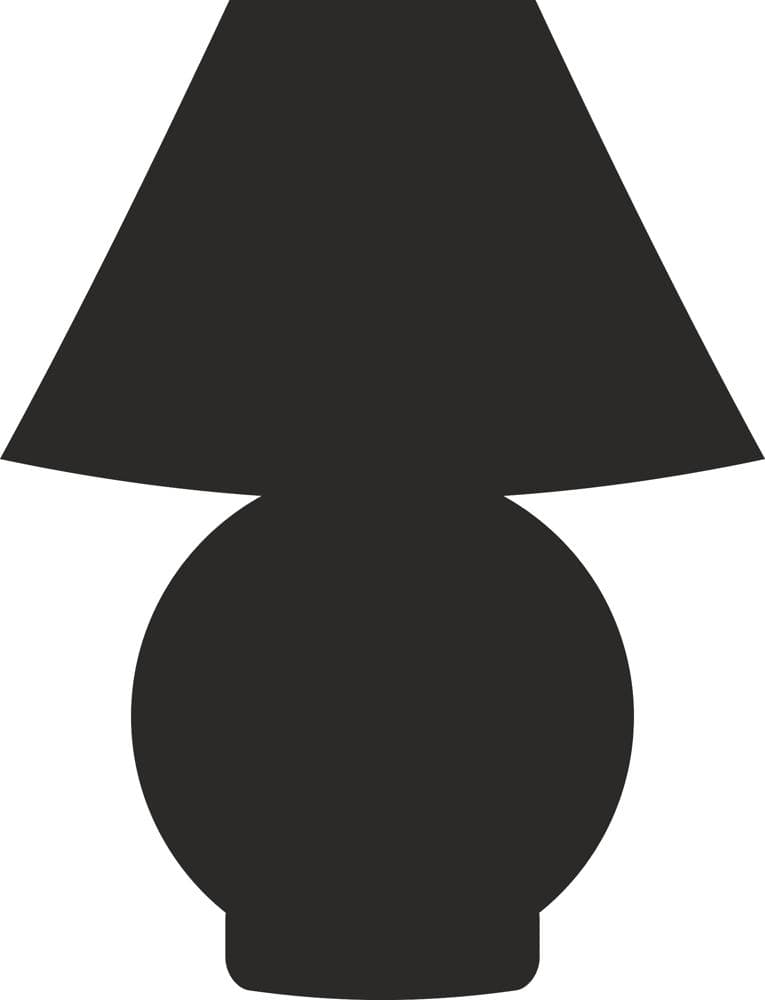Minimalist Table Lamp Silhouette Vector DXF File
