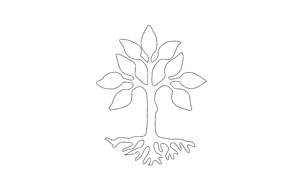 Minimalist Tree of Life Vector DXF File for Laser Cutting