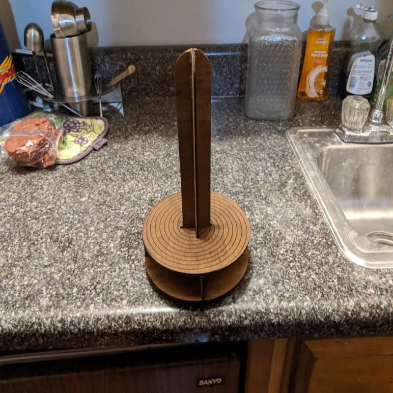 Minimalist Wooden Paper Towel Holder Vector for Laser Cutting