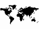 Silueta de Mapa del Mundo Vectorial DXF para Corte Láser