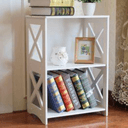 Estantería Minimalista con Lateral en X para Corte Láser