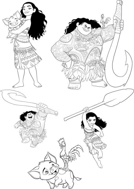 Moana and Maui Vector Characters for Laser Cutting
