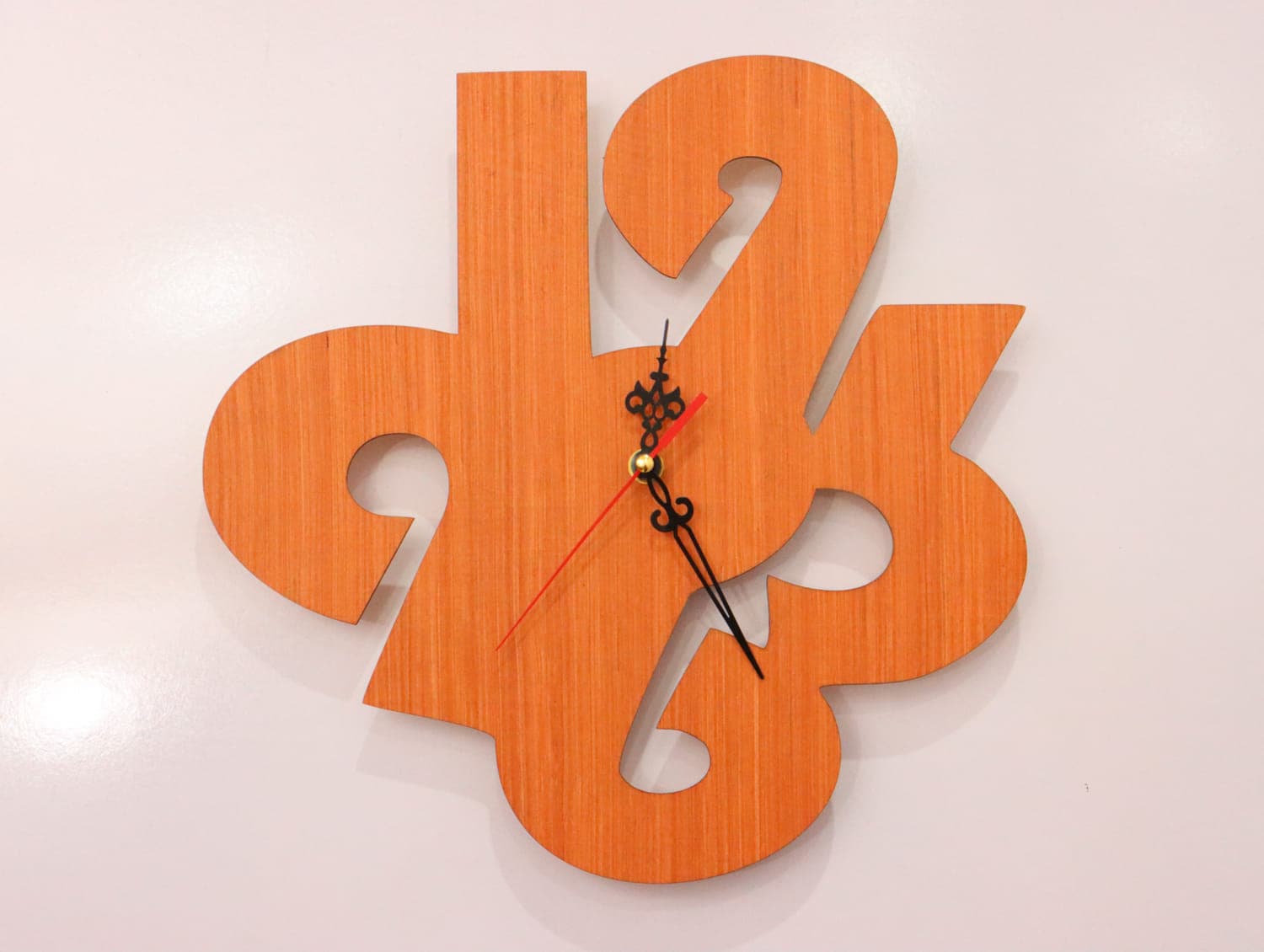 Modern Abstract Number Wall Clock Laser Cut Vector File