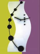 Reloj de Pared Abstracto con Ondas Vector para Corte Láser