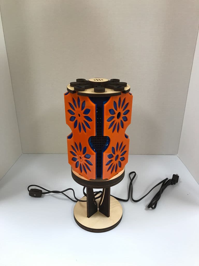Modern Decorative Floral Table Lamp Laser Cut Vector Plan