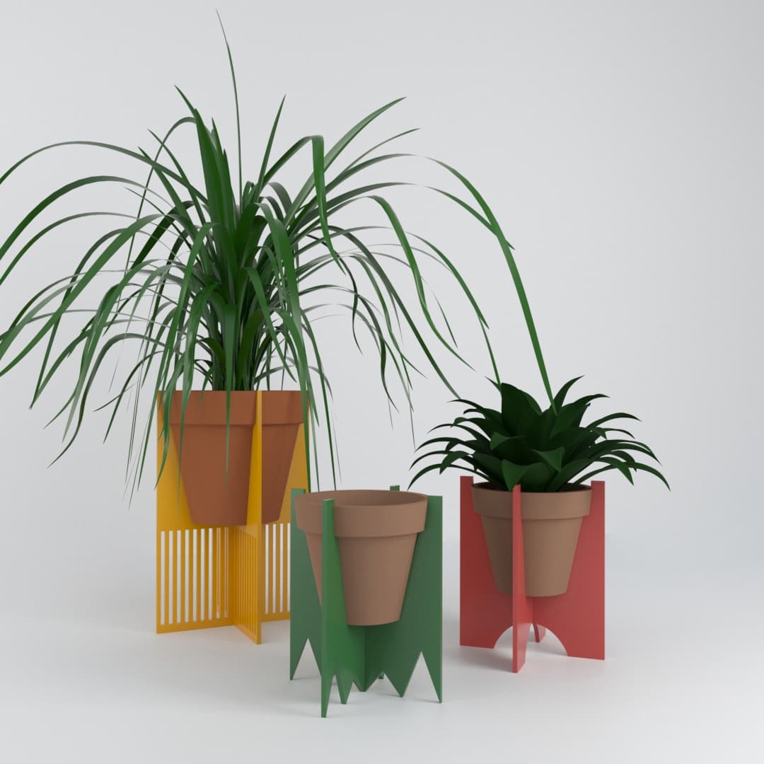 Modern Decorative Plant Stands Laser Cut Vector File