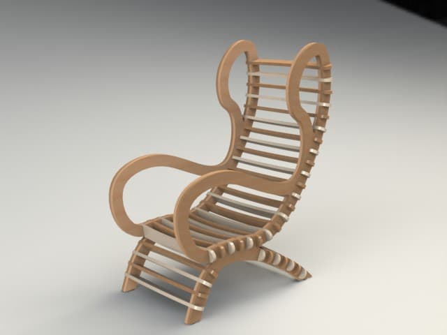 Modern Ergonomic Slat Chair Laser Cut Vector DXF File