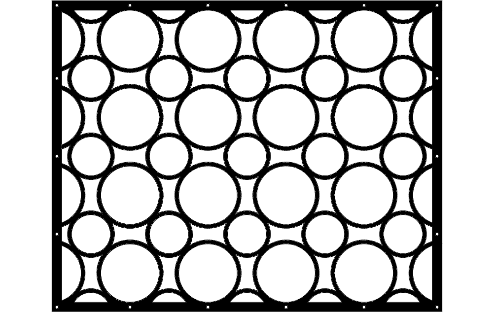 Diseño de Vector DXF de Panel Decorativo con Círculos Geométricos