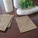 Conjunto de Porta-Copos Geométricos Modernos - Vetor Laser Cut