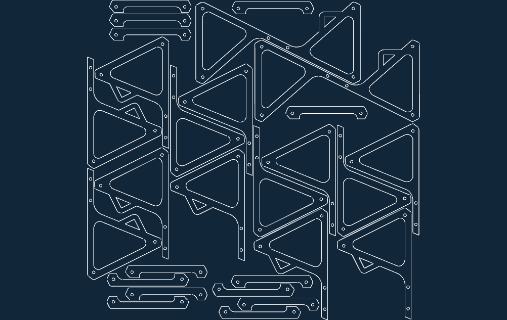 Modern Geometric Delta Stool Laser Cut Vector DXF Plan