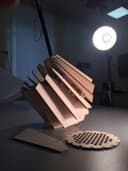Archivo Vectorial de Lámpara Colgante Geométrica de Madera