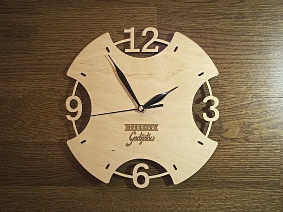 Modern Minimalist Circular Wall Clock Laser Cut Vector File