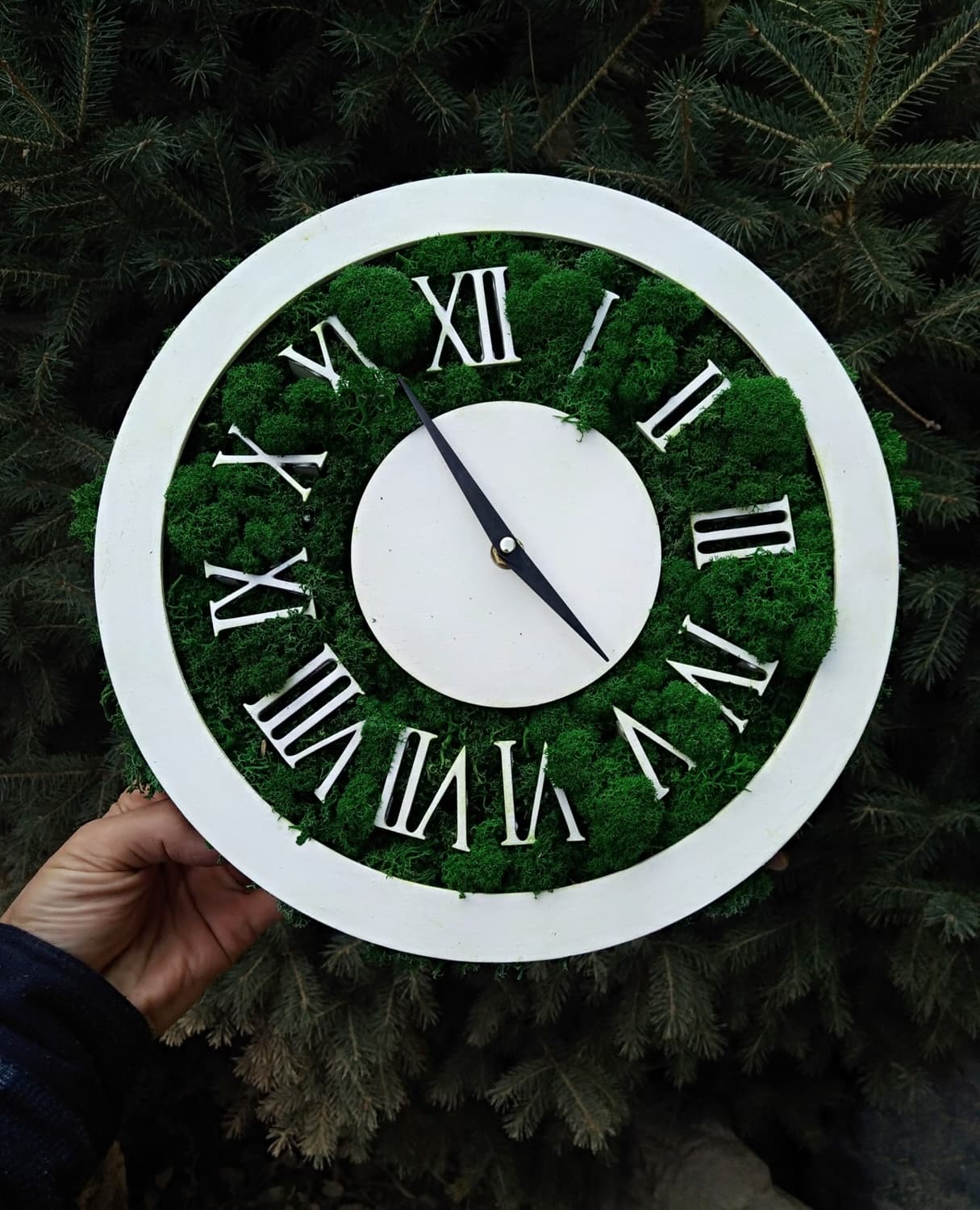 Modern Moss Roman Numeral Wall Clock Laser Cut Vector File