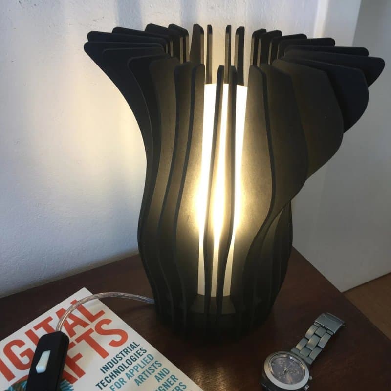 Modern Parametric Table Lamp Laser Cut Vector File