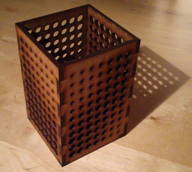 Modern Perforated Pencil Holder Laser Cut File SVG