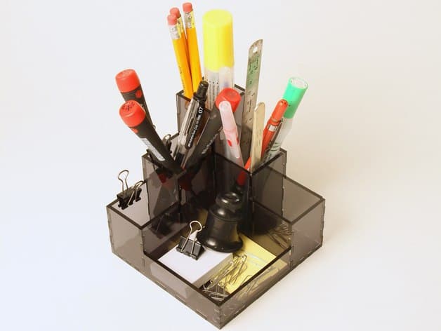 Modern Tiered Desk Organizer DXF Vector File for Laser Cutting