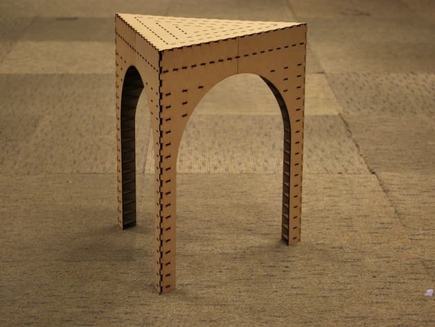 Modern Triangular Arch Stool Laser Cut Vector Plan