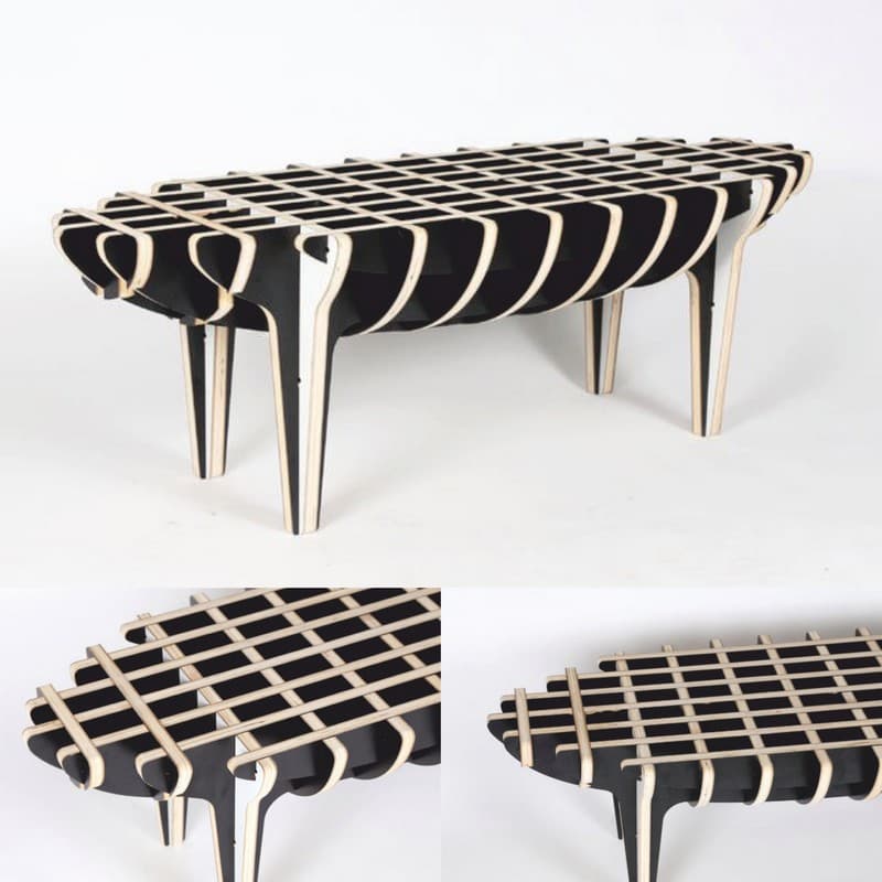 Modern Waffle Coffee Table Laser Cut CNC Project Plan (Vector)