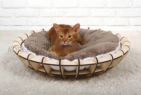 Modern Wooden Cat Bed Laser Cut Vector File