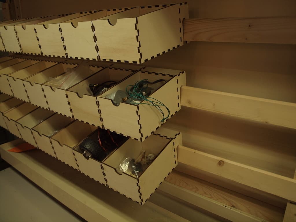 Modular Wall-Mounted Storage Bins Laser Cut DXF File