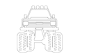 Archivo Vectorial de Monster Truck Vista Frontal para Laser DXF