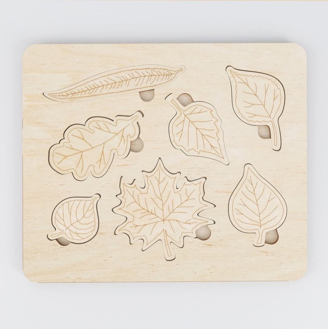 Montessori Leaf Puzzle Laser Cut Vector File