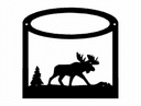 Diseño Vectorial de Silueta de Alce en el Bosque para Corte Láser DXF
