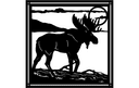 Archivo Vectorial Silueta de Alce en la Naturaleza para CNC DXF