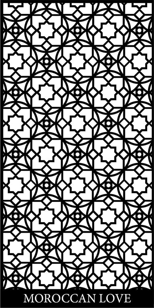 Moroccan Geometric Lattice Screen Vector DXF File