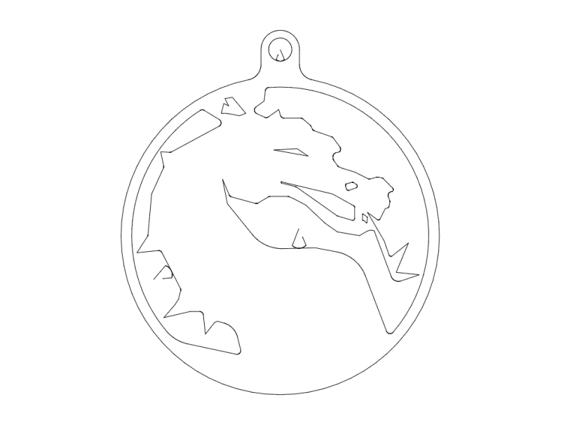 Archivo Vector DXF de Llavero Dragón Mortal Kombat