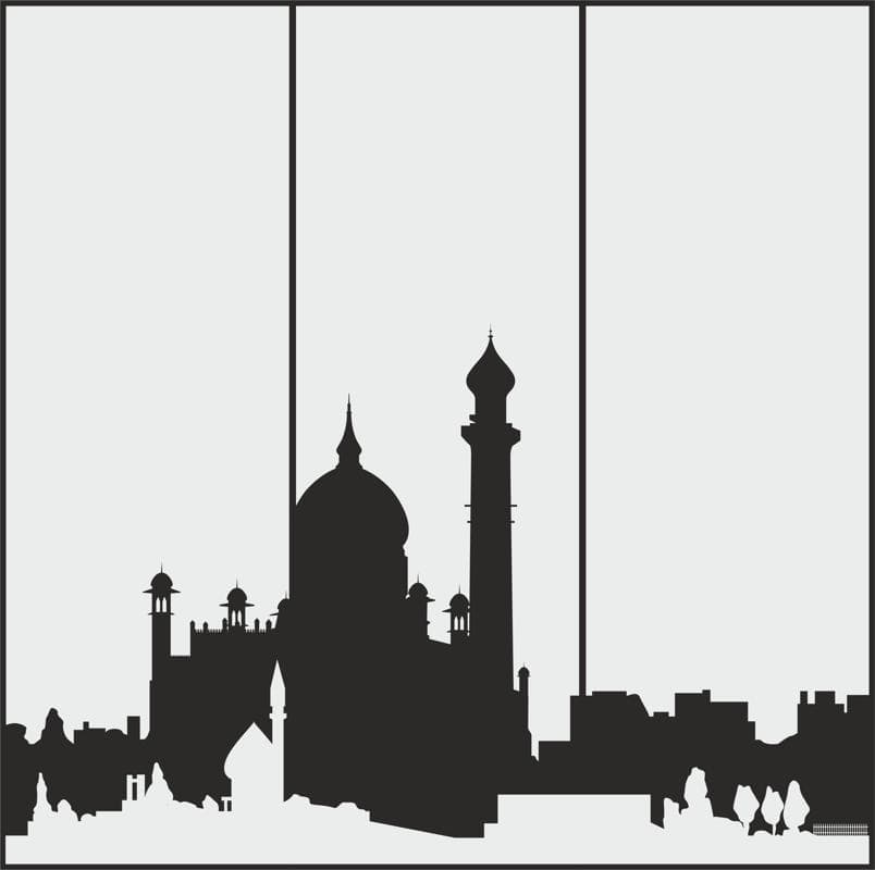 Mosque Silhouette Skyline Vector for Laser Cutting and Decor