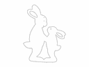 Mother and Baby Bunny Silhouette Vector File DXF