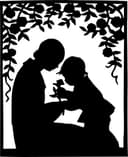 Vetor Silhueta Mãe e Filho para Corte a Laser DXF/SVG