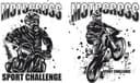 Motocross Sport Challenge Vector Set for Laser Cutting