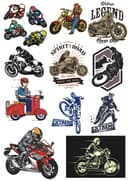 Motorcycle Rider and Biker Sport Vector Collection (SVG, DXF)