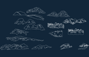 Mountain Range Silhouette Vector Set for Laser Cutting (DXF)