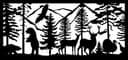 Mountain Wildlife Forest Scene Vector DXF File for Plasma Cutting