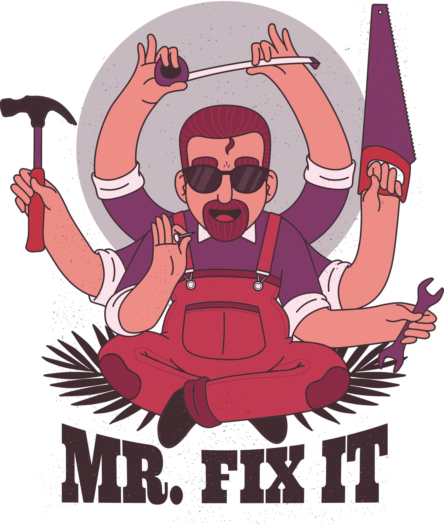 Mr. Fix It Handyman Vector Graphic for Laser Cutting and Apparel