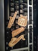 Musical Instrument Keychain Set Laser Cut Vector File